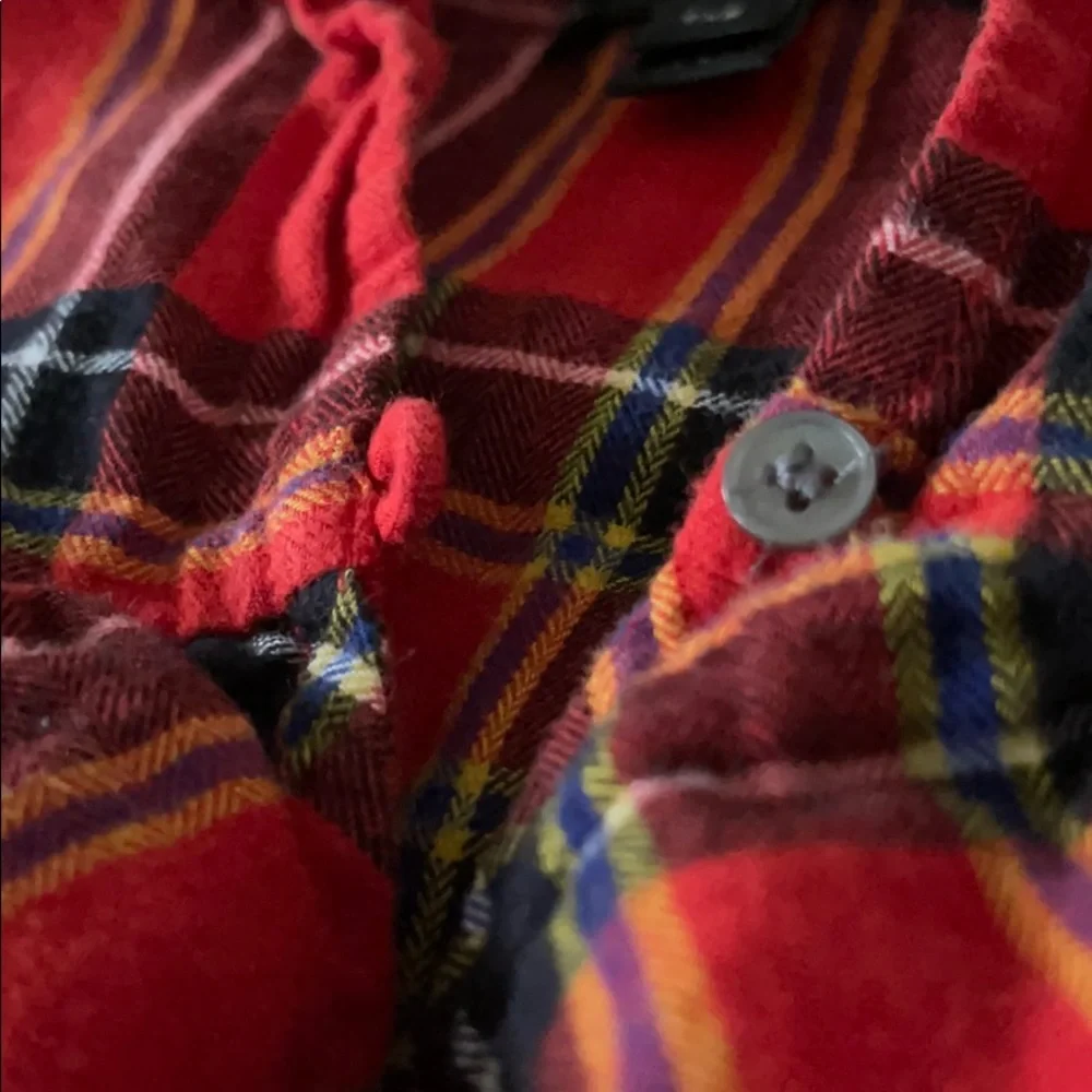 J. Crew Flannel Top In Festive Plaid And Ruffle
